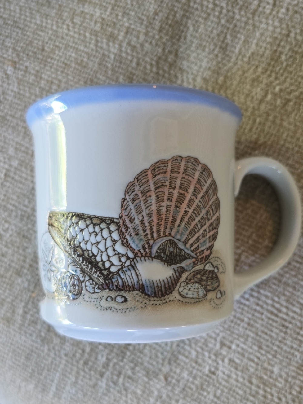 Japanese Handpainted Seashell Coffee Mugs by Otagiri Set of 4